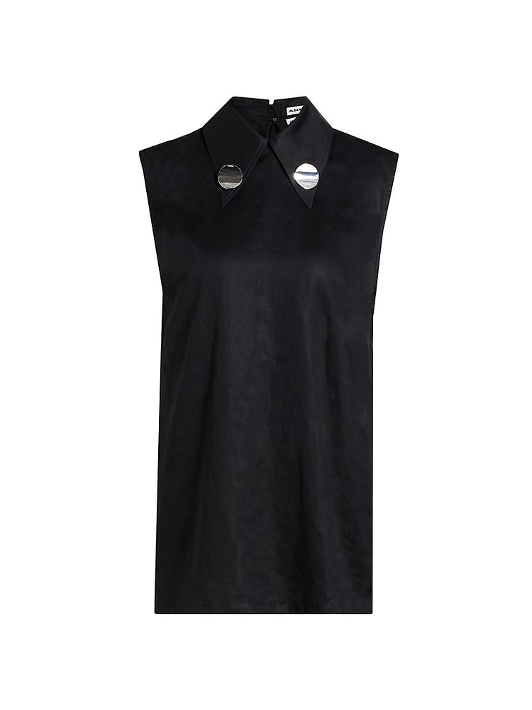 Sleeveless Collared Top