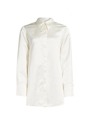 Fluid Satin Button Blouse