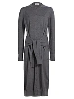 Wool Tie-Waist Maxi Dress