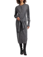 Wool Tie-Waist Maxi Dress