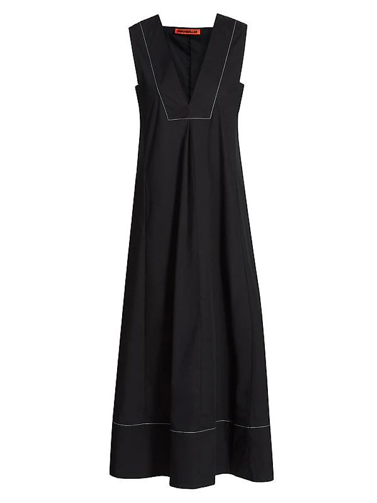 Mar Cotton-Blend Poplin Midi-Dress