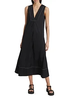 Mar Cotton-Blend Poplin Midi-Dress