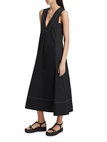 Mar Cotton-Blend Poplin Midi-Dress