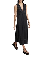 Mar Cotton-Blend Poplin Midi-Dress