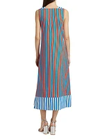 Mar Striped Cotton-Blend Poplin Midi-Dress