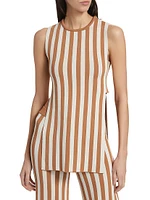 Canoga Striped Knit Sleeveless Top