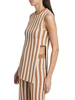 Canoga Striped Knit Sleeveless Top