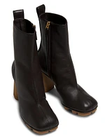 Shore 70MM Leather Ankle Boots