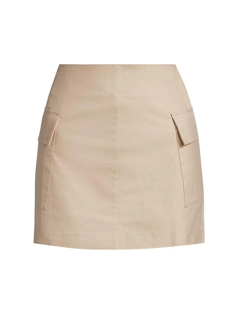 Cotton-Blend Twill Miniskirt