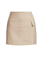 Cotton-Blend Twill Miniskirt