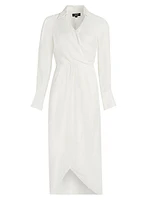 Surplice Long-Sleeve Shirtdress