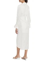 Surplice Long-Sleeve Shirtdress