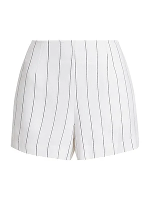 Pinstripe Cotton & Linen-Blend Shorts