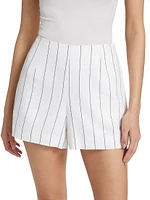 Pinstripe Cotton & Linen-Blend Shorts