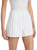 Pinstripe Cotton & Linen-Blend Shorts