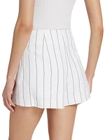 Pinstripe Cotton & Linen-Blend Shorts