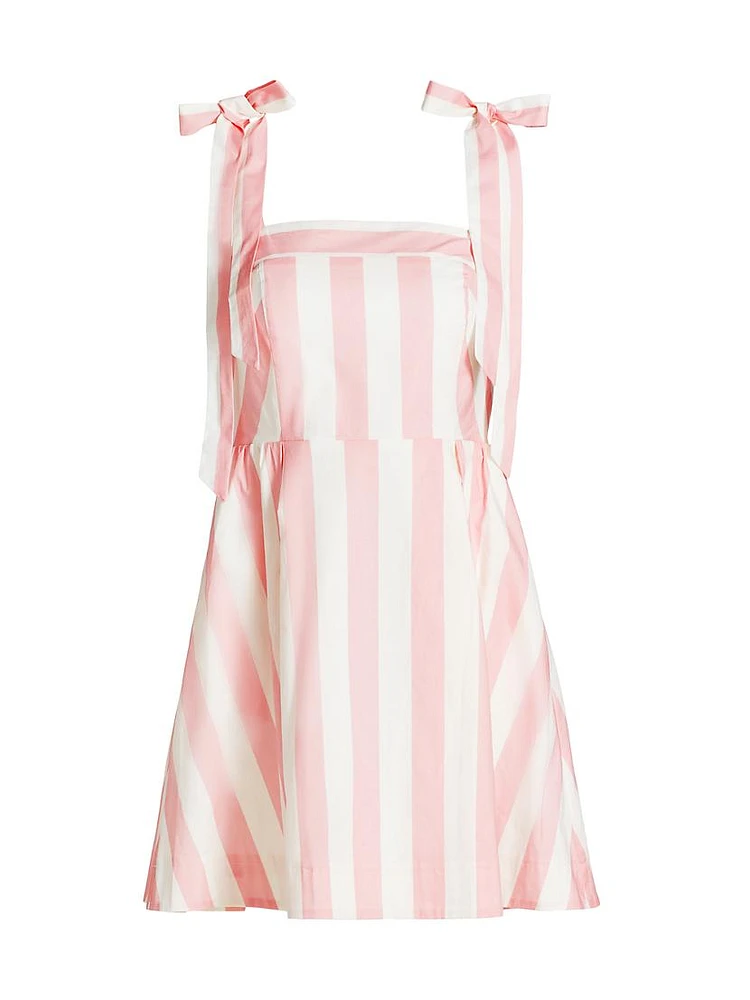 Cabana Stripe Tie-Strap Minidress