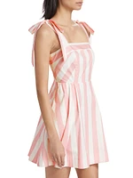 Cabana Stripe Tie-Strap Minidress