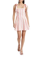 Cabana Stripe Tie-Strap Minidress