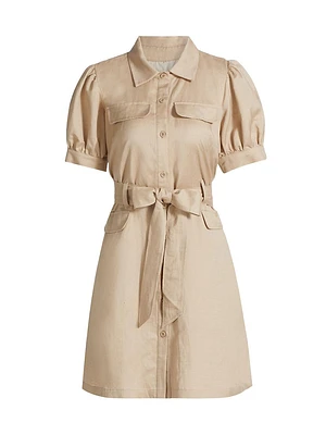 Trench Linen-Blend Minidress