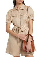 Trench Linen-Blend Minidress