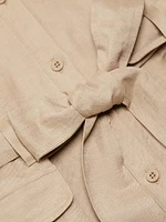 Trench Linen-Blend Minidress