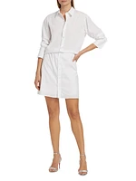 Cotton-Blend Tucked Shirtdress