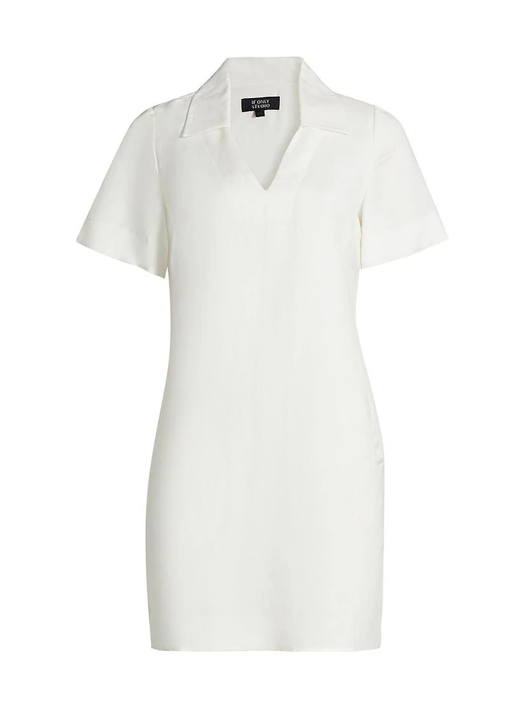 Polo Linen-Blend Minidress