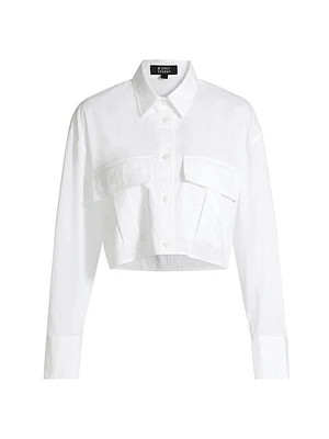 Crop Cotton-Blend Shirt