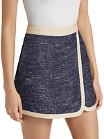 Slub Boulcé Cotton-Blend Surplice Skort