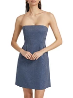 Strapless Linen-Blend Minidress