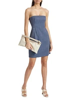 Strapless Linen-Blend Minidress