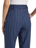 Pinstripe Cotton-Linen Pants