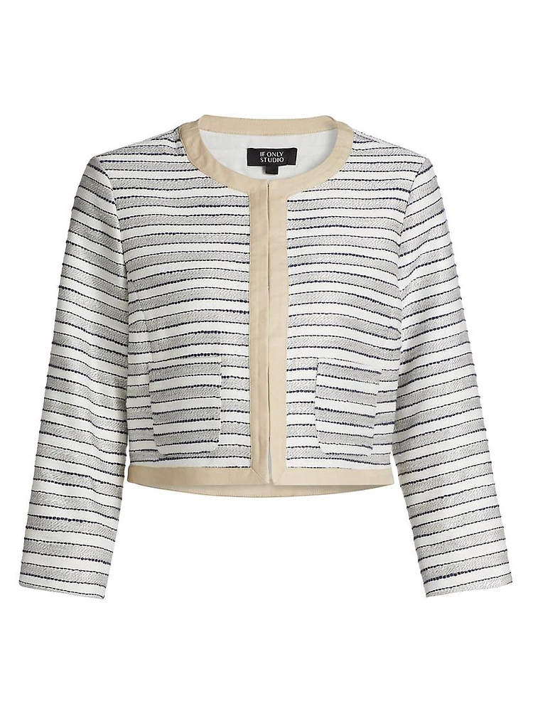 Striped Tweed Crop Jacket