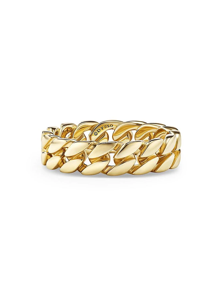 Curb Chain Band Ring 18K Yellow Gold