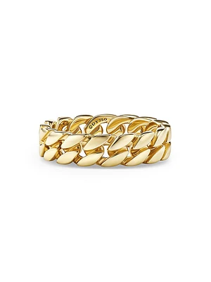 Curb Chain Band Ring 18K Yellow Gold