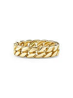 Curb Chain Band Ring 18K Yellow Gold