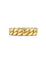 Curb Chain Band Ring 18K Yellow Gold