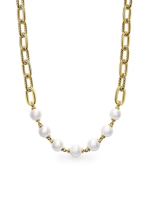 DY Madison Pearl Toggle Chain Necklace 18K Yellow Gold, 11MM