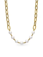 DY Madison Pearl Toggle Chain Necklace 18K Yellow Gold, 11MM