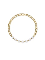 DY Madison Pearl Toggle Chain Necklace 18K Yellow Gold, 11MM