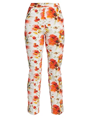 Nuccia Floral Slim Crop Pants