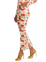 Nuccia Floral Slim Crop Pants