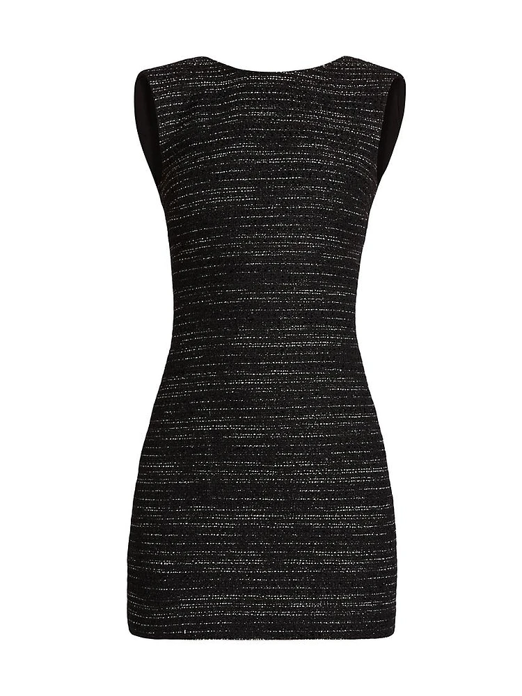 Indigo Tweed Sleeveless Minidress