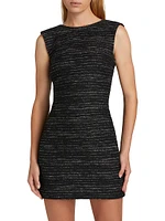 Indigo Tweed Sleeveless Minidress