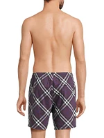 Plaid Drawstring Swim Shorts