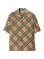 Check Silk Camp Shirt