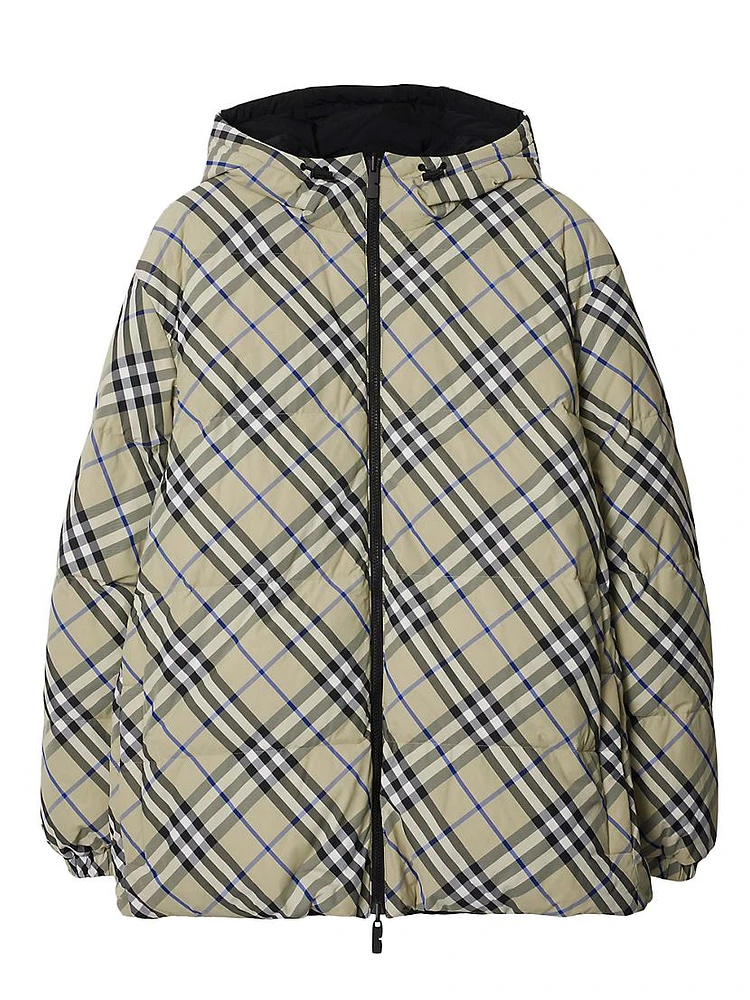 Reversible Nylon Down Puffer Jacket