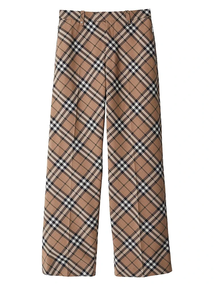 Linden Check Wool-Blend Pants