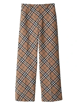 Linden Check Wool-Blend Pants